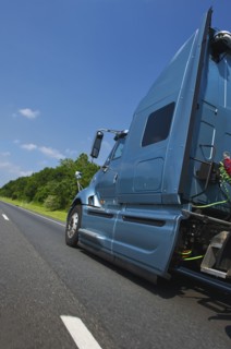 Transport truck on highway.