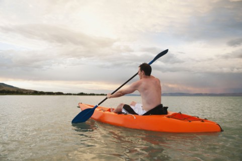 Man in canoe.