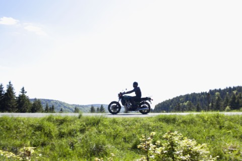 Motorbike on country road. Photo : Johannes Kroemer