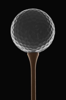 Golf ball on tee. Photo : Mike Kemp