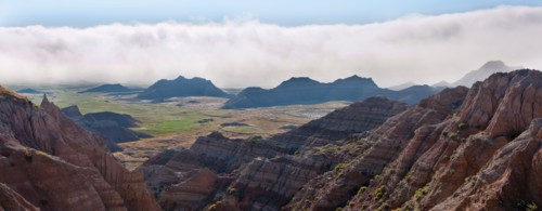 USA, South Dakota, Mountains in Badlands National Park.
