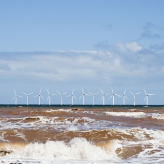Wind turbines at sea. Photo : Jon Boyes