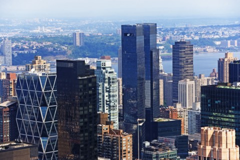 USA, New York State, New York City, Cityscape with Columbus Circle and Time Warner Center. Photo :