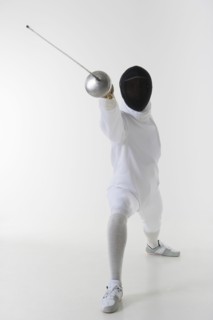 Studio shot of fencer.