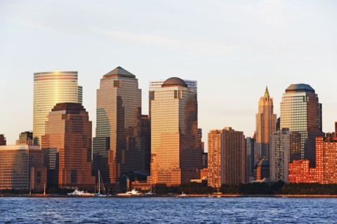 USA, New York State, New York City, World Financial Center at sunset. Photo : fotog