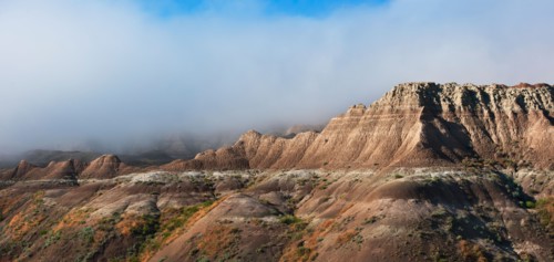 USA, South Dakota, Mountains in Badlands National Park.