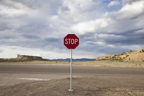 Stop sign in remote area . Photo : Johannes Kroemer