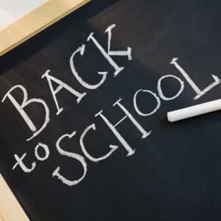 Blackboard reading back to school. Photo : Jamie Grill