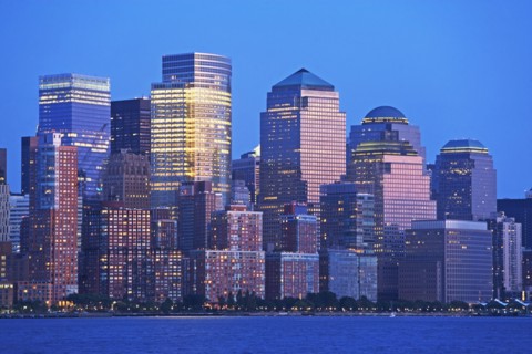 USA, New York State, New York City, Manhattan, World Financial Center at dusk. Photo : fotog