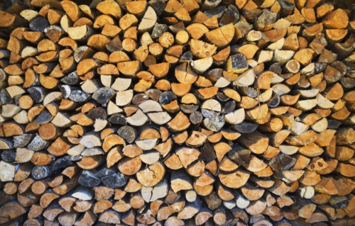USA, Vermont, stack of firewood. Photo : fotog