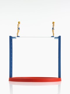 Studio shot of figurines on ladders. Photo : David Arky