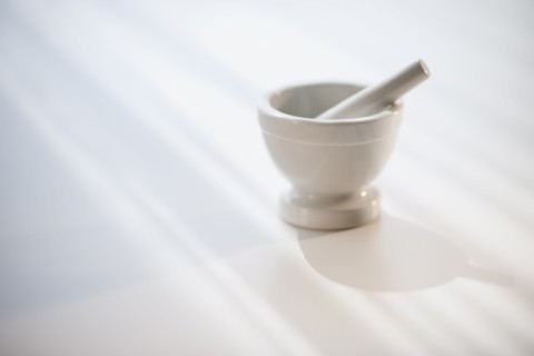 Mortar and pestle.