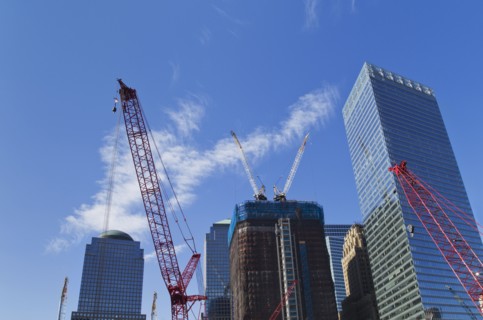 USA, New York, New York City, Construction site of World Trade Center.