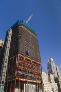 USA, New York, New York City, Construction site of World Trade Center.