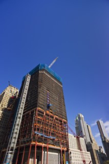 USA, New York, New York City, Construction site of World Trade Center.