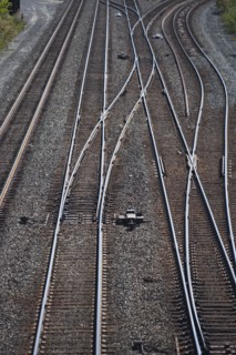 USA, New York, Long Island, railroad tracks. Photo : fotog