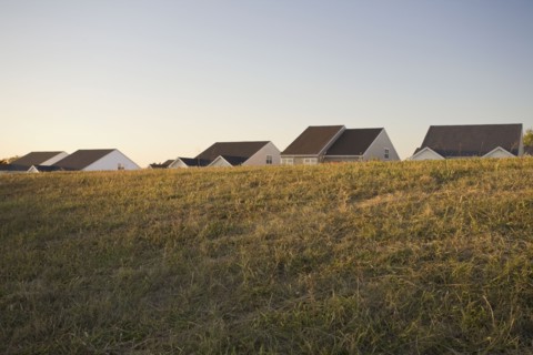 USA, Pennsylvania, House's rooftops. Photo : Chris Hackett