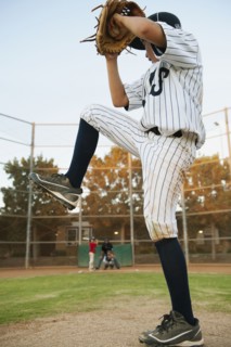 USA, California, Ladera Ranch, boy (10-11) playing baseball.