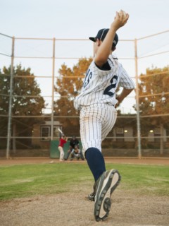 USA, California, Ladera Ranch, boy (10-11) playing baseball.