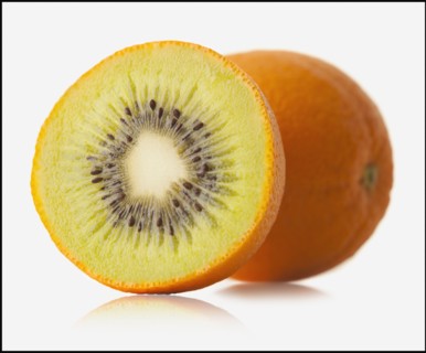 Mixture of orange and kiwi fruit. Photo : Mike Kemp