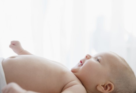 USA, New Jersey, Jersey City, baby girl (2-5 months) portrait. Photo : Jamie Grill Photography