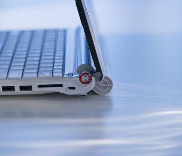 USA, New Jersey, Jersey City, Close-up view of open laptop. Photo : Daniel Grill