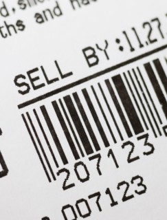 Close up of bar code.
