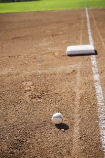 USA, California, Ladera Ranch, baseball diamond.
