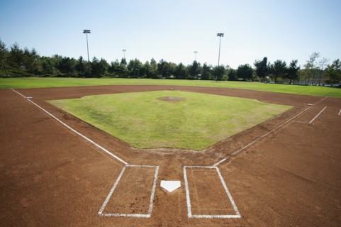 USA, California, Ladera Ranch, baseball diamond.