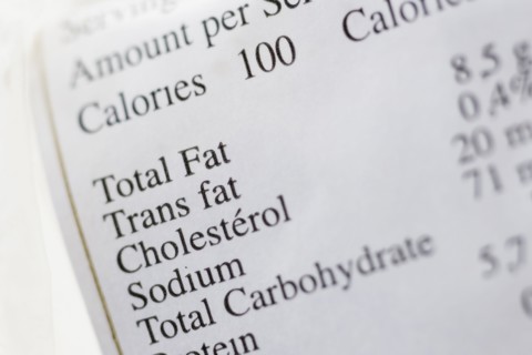 Nutrition label.