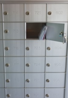 USA, New Jersey, Jersey City, Letters in mailbox.