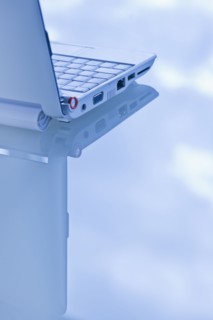 USA, New Jersey, Jersey City, Close-up view of open laptop. Photo : Daniel Grill