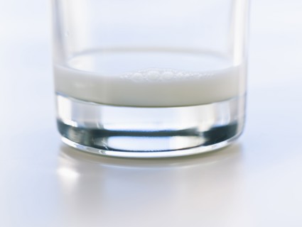 Glass with milk.