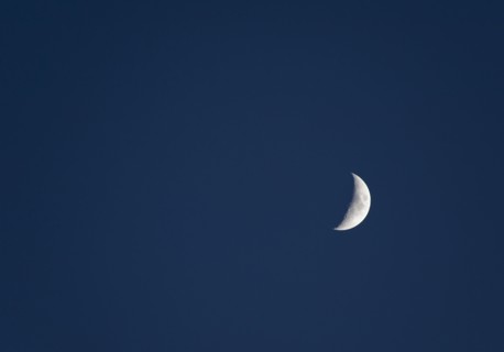 Half moon on sky.