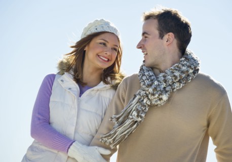 USA, New Jersey, Jersey City, Portrait of young couple.