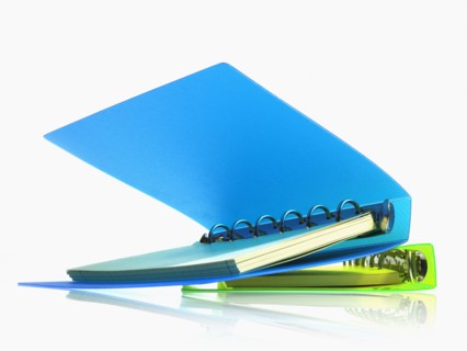 Studio shot of spiral notebooks. Photo : David Arky