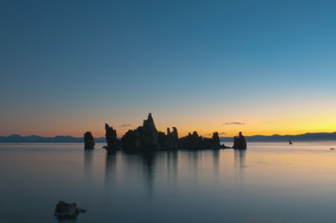 USA, California, Silhouette of Tuffa at sunset. Photo : Gary J Weathers