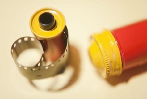 Camera film and film container, close-up.