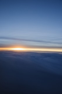 Sunrise over clouds.