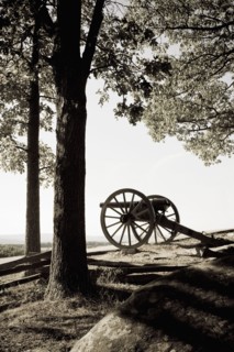 USA, Pennsylvania, Gettysburg, Little Round Top, historical canon from American Civil War . Photo :