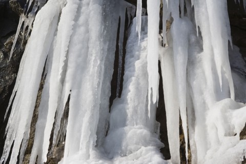 USA, New York State, Croton on Hudson, Icicles. Photo : fotog