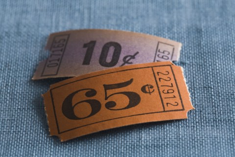 Close up of vintage tickets. Photo : Kristin Lee