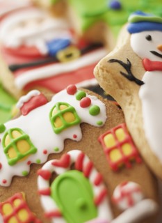 Studio Shot of gingerbread cookies. Photo : Mike Kemp