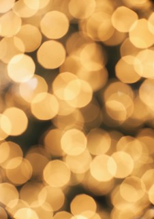 Illuminated Christmas tree lights.