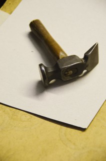 Close up of claw hammer.