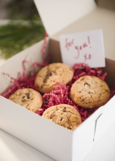 Christmas cookies in box. Photo : Jamie Grill Photography