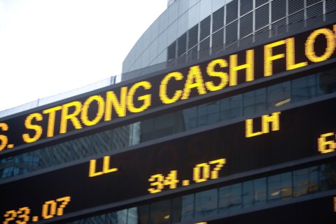 USA, New York State, New York City, Times Square, Stock Quotron, close-up. Photo : fotog