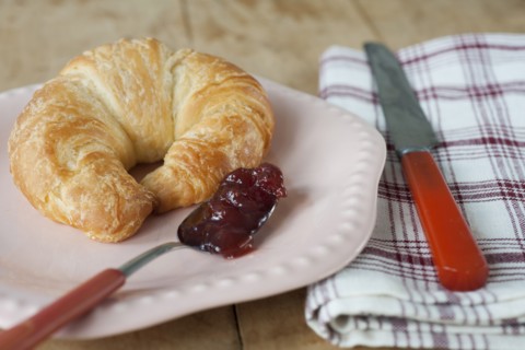 French breakfast with croissant.