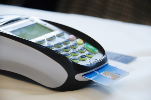 Close up of credit cards reader.