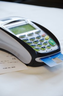 Close up of credit cards reader.